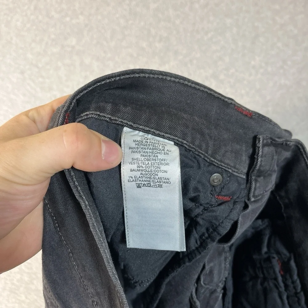 True Religion Jeans Mens 31x32 Gray Ricky Relaxed Straight Cotton Blend Denim